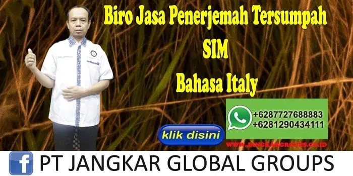 Biro Jasa Penerjemah Tersumpah SIM Bahasa Italy