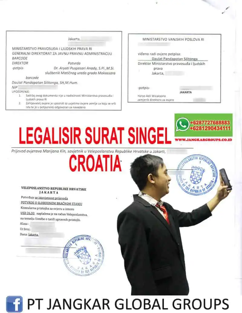 LEGALISIR SURAT SINGEL CROATIA