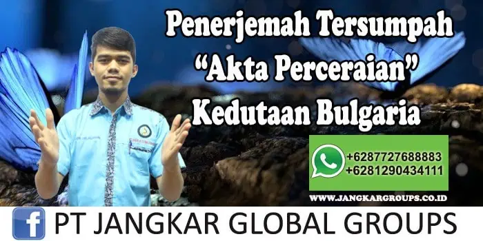 Penerjemah tersumpah Akta Perceraian Kedutaan Bulgaria