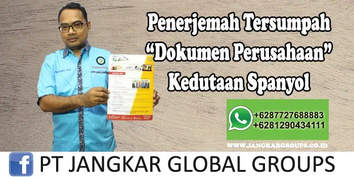 Penerjemah tersumpah Dokumen Perusahaan Kedutaan Spanyol