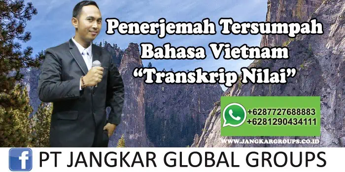 Penerjemah tersumpah bahasa Vietnam Transkrip Nilai