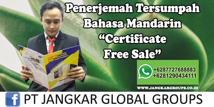 Penerjemah tersumpah bahasa mandarin certificate free sales