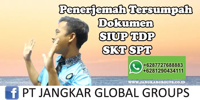 Penerjemah tersumpah dokumen SIUP TDP SKT SPT