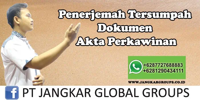 Penerjemah tersumpah dokumen akta perkawinan