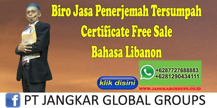 Biro Jasa Penerjemah Tersumpah Certificate Free Sale Bahasa Libanon