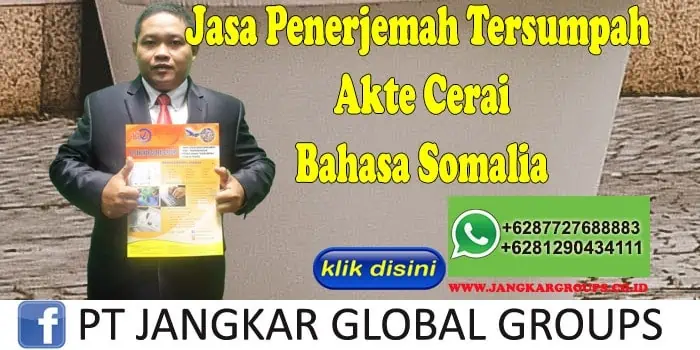 Jasa Penerjemah tersumpah akte cerai bahasa somalia