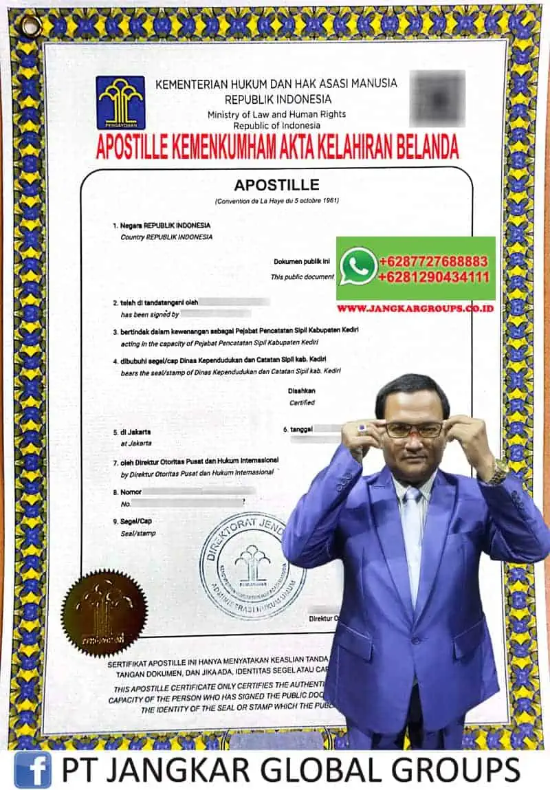 Apostille Kemenkumham akta kelahiran belanda