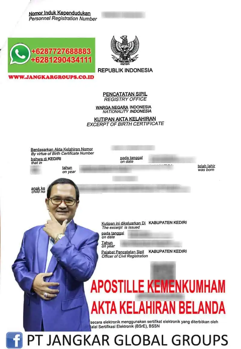 Apostille akta kelahiran kemenkumham