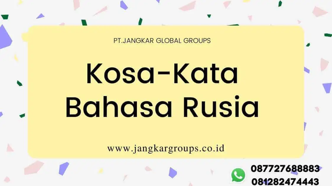 Kosa-Kata Bahasa Rusia