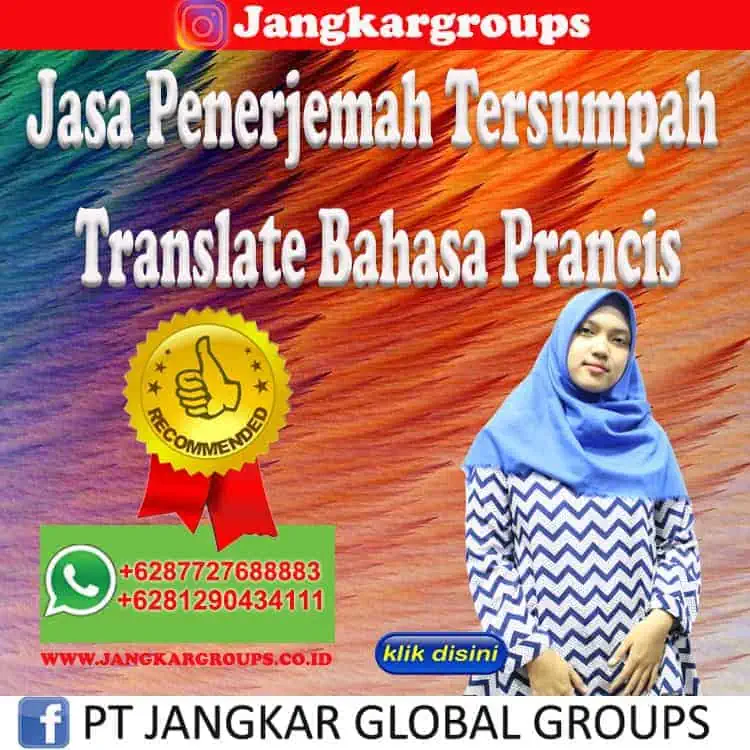 Jasa Penerjemah Tersumpah Translate Bahasa Prancis