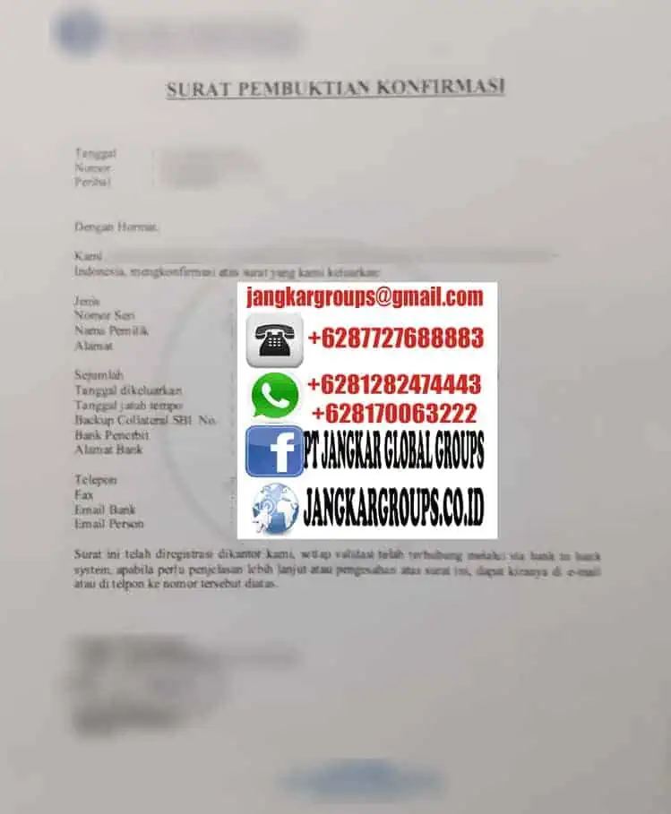 Konfirmasi Safe keeping Receipt SKR