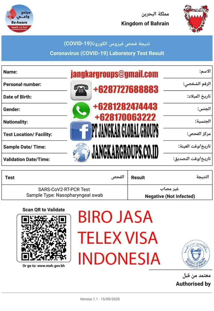 Contoh Surat Bebas Covid Bahrain