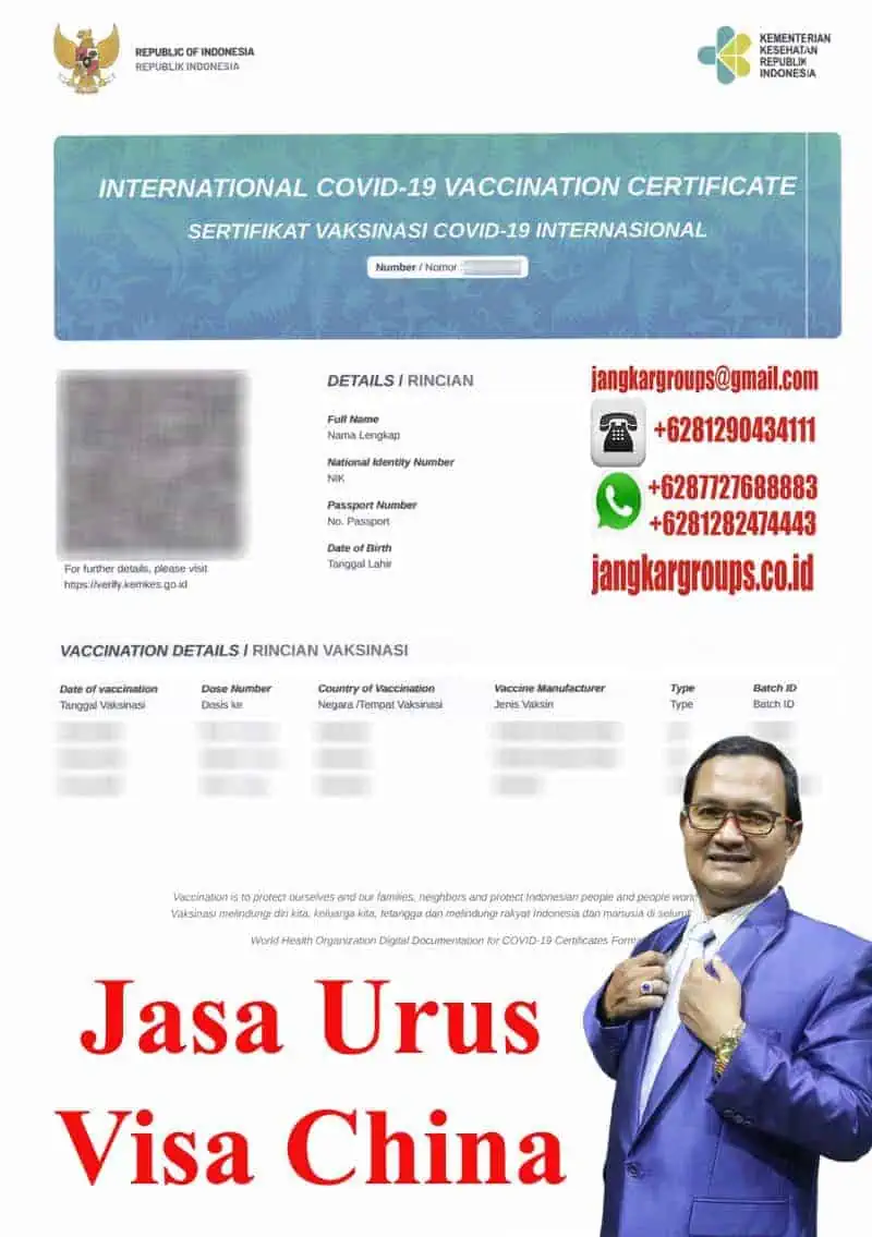 Contoh Vaccination Certificate Covid-19