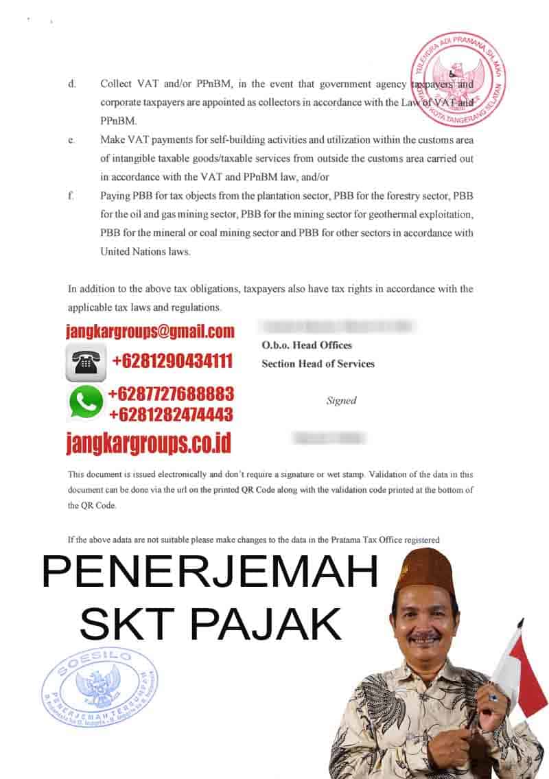 Penerjemah SKT Pajak