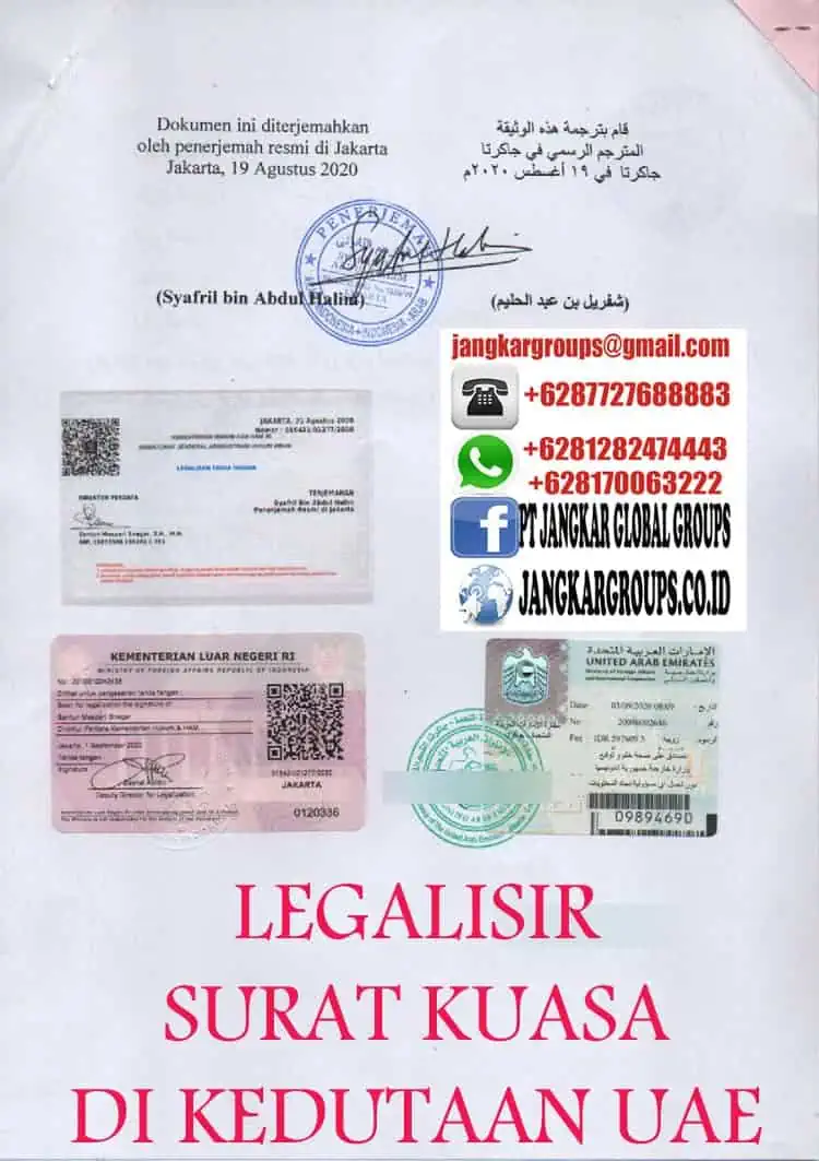 LEGALISIR SURAT KUASA DI KEDUTAAN UAE