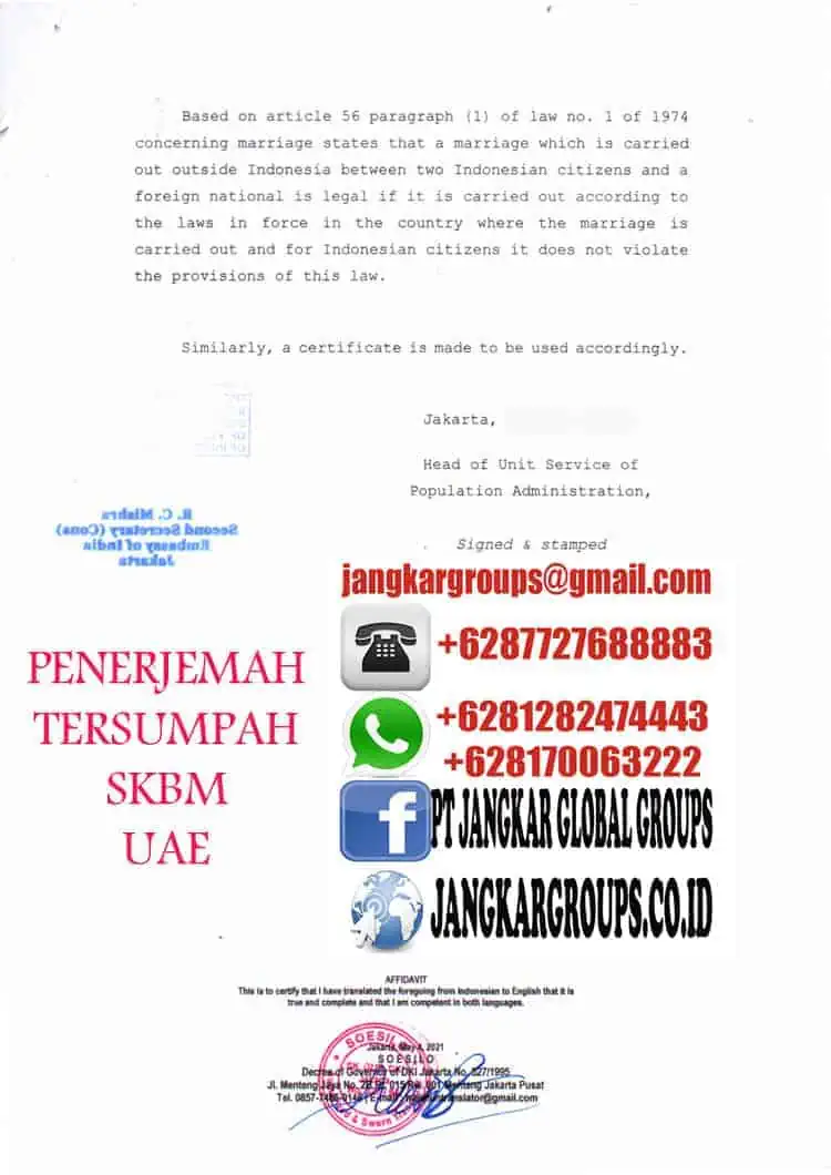 PENERJEMAH TERSUMPAH SKBM UAE