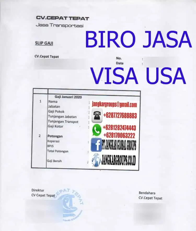 visa bisnis amerika CONTOH SLIP GAJI