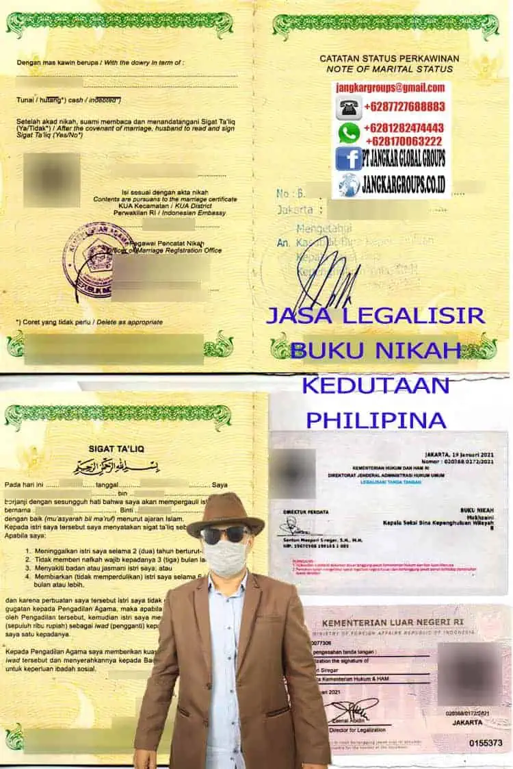 JASA LEGALISIR BUKU NIKAH KEDUTAAN PHILIPINA