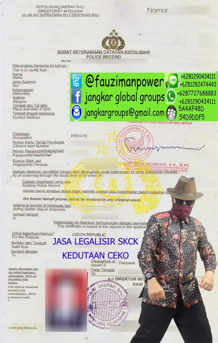 contoh LEGALISIR SKCK KEDUTAAN CEKO