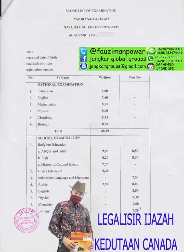 LEGALISIR IJAZAH KEDUTAAN CANADA