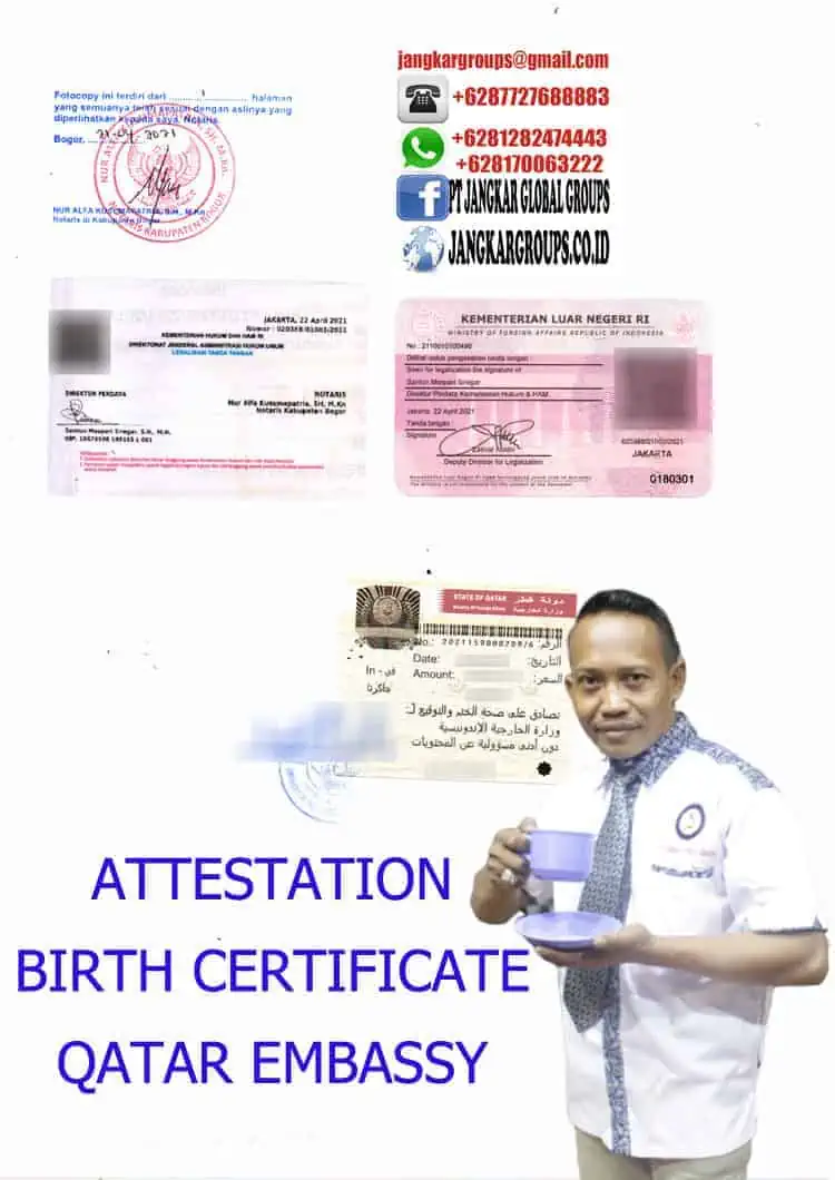 Attestation birth certificate qatar embassy