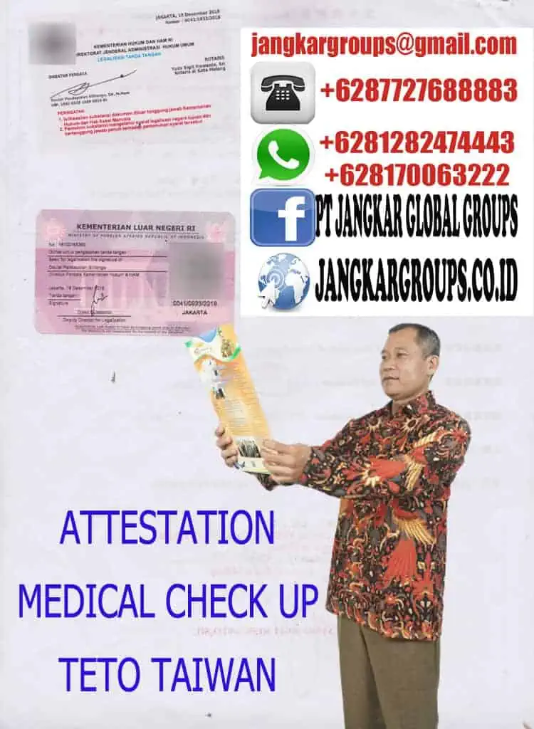 Attestation medical check up teto taiwan