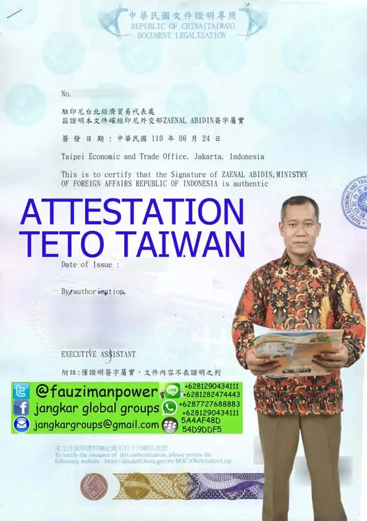 Legalisir Akta Kematian di Teto teto taiwan