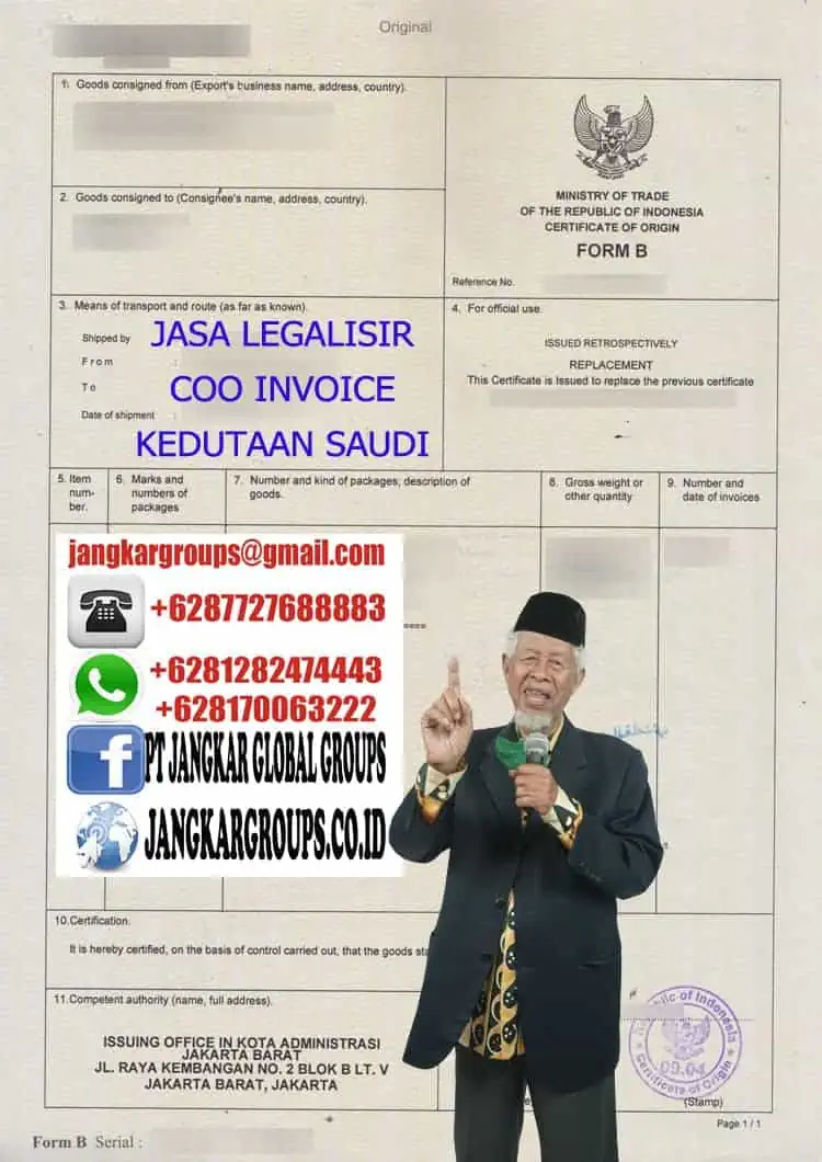 gambar Legalisir COO Invoice Kedutaan