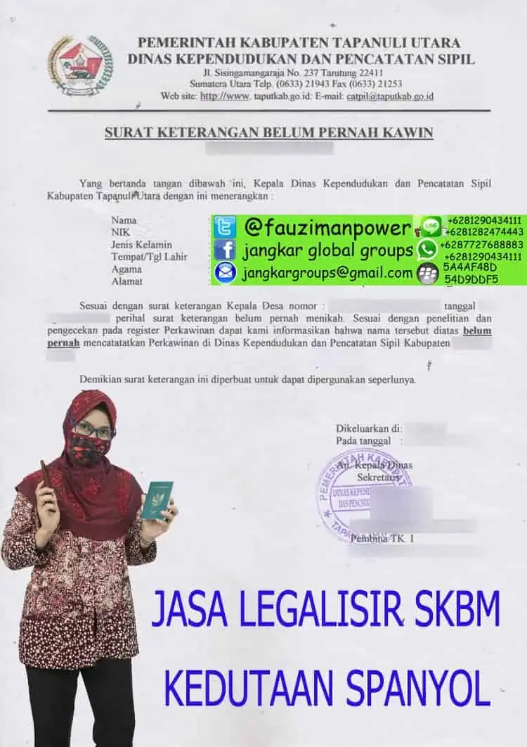 Jasa legalisir skbm kedutaan spanyol