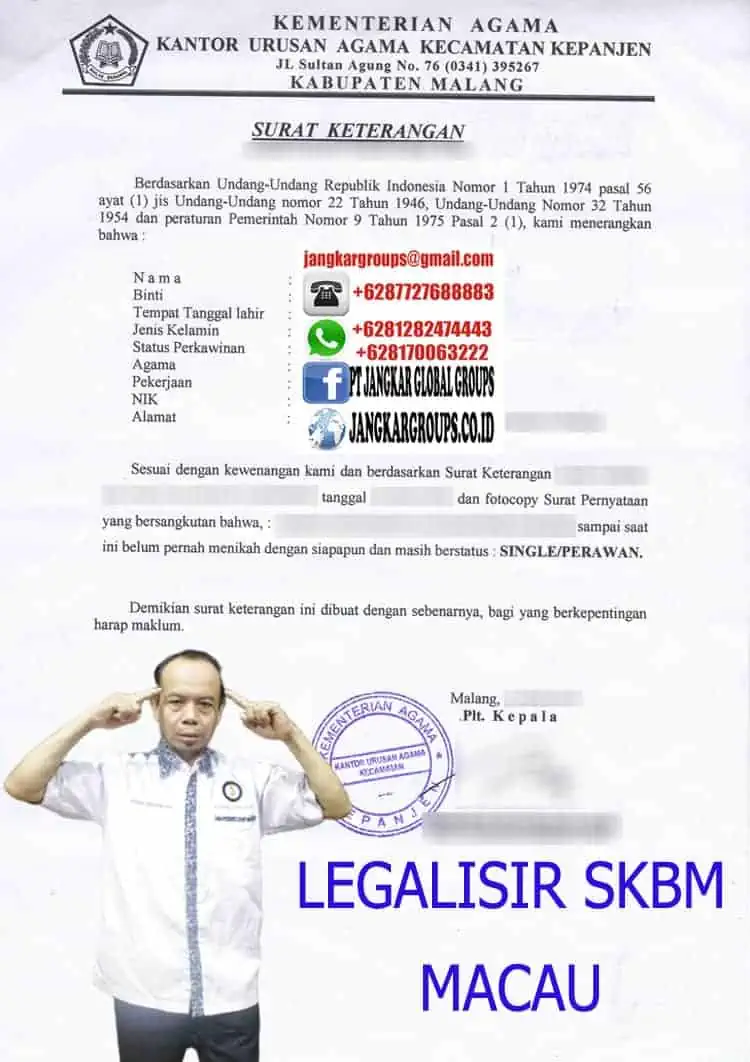 Legalisir skbm macau