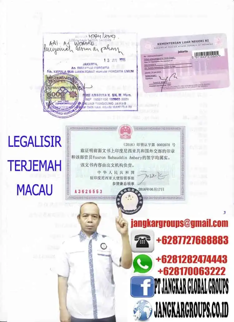 Legalisir terjemah macau