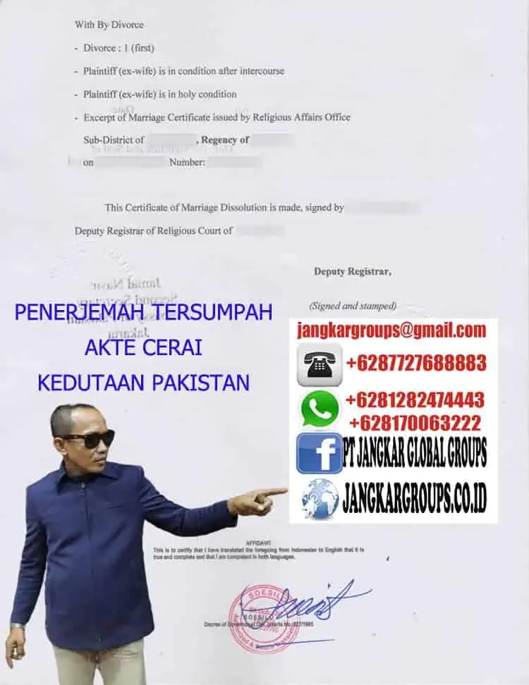 PENERJEMAH TERSUMPAH AKTA CERAI PAKISTAN