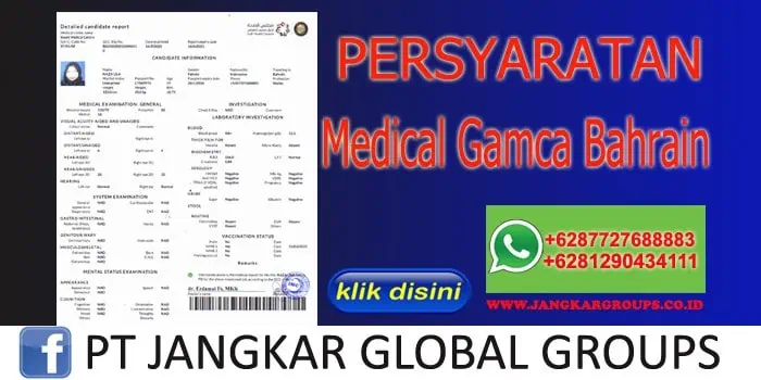 Persyaratan Medical Gamca Bahrain