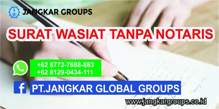 surat wasiat tampa notaris