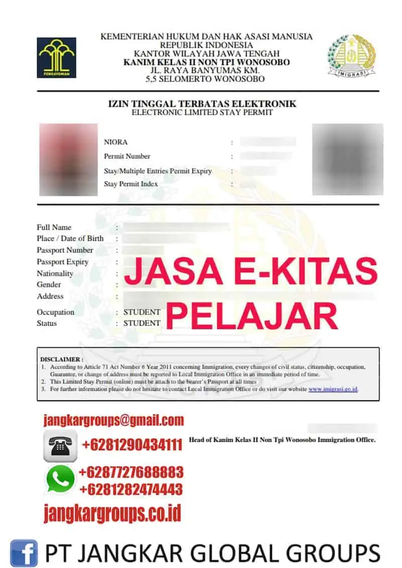 JASA EKITAS PELAJAR | Biro Jasa RPTKA Imta Kitas