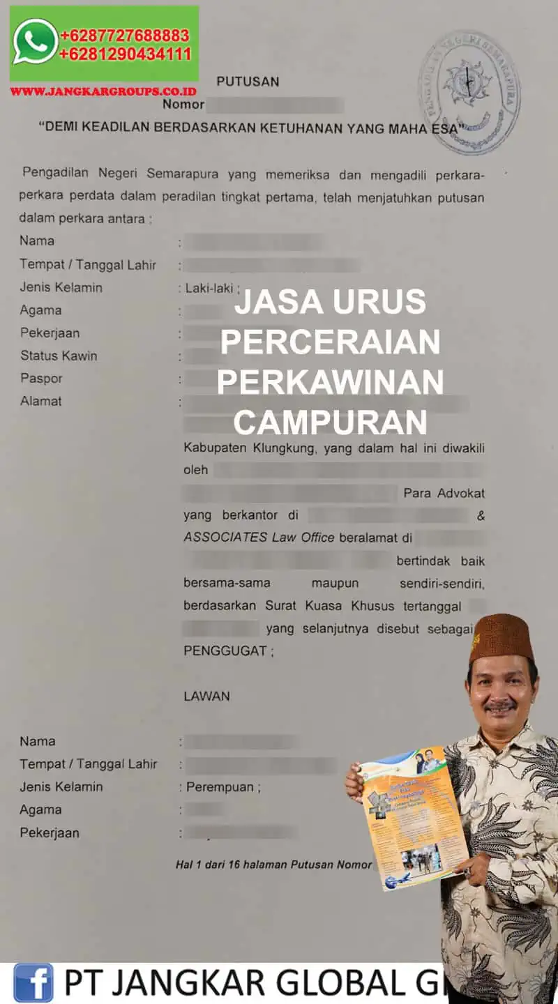 urus perceraian perkawinan campuran, Persyaratan Urus Cerai