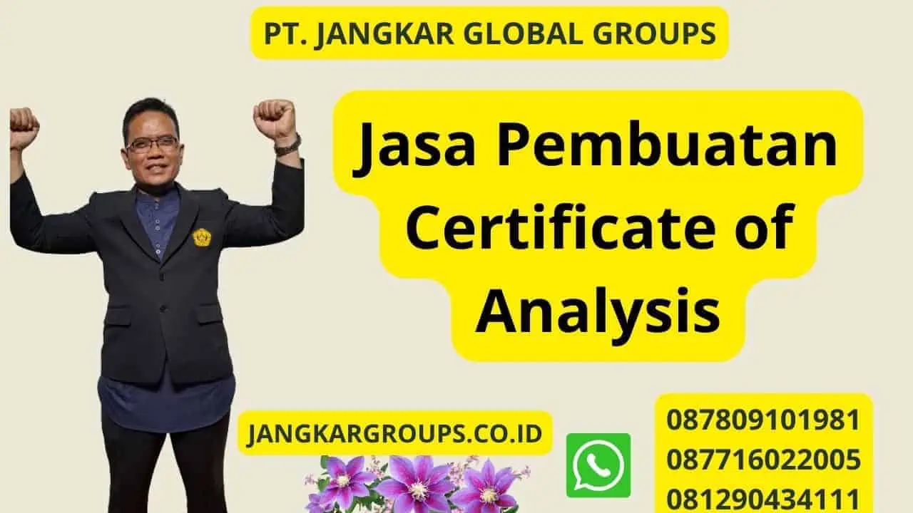 Jasa Pembuatan Certificate of Analysis