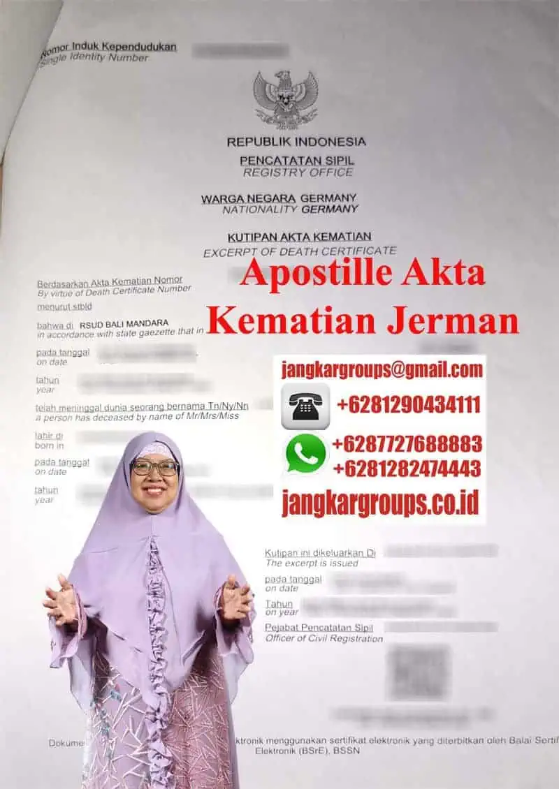 Apostile akta kematian jerman