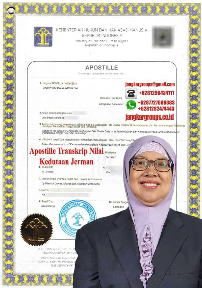 Contoh Apostille Transkrip Nilai