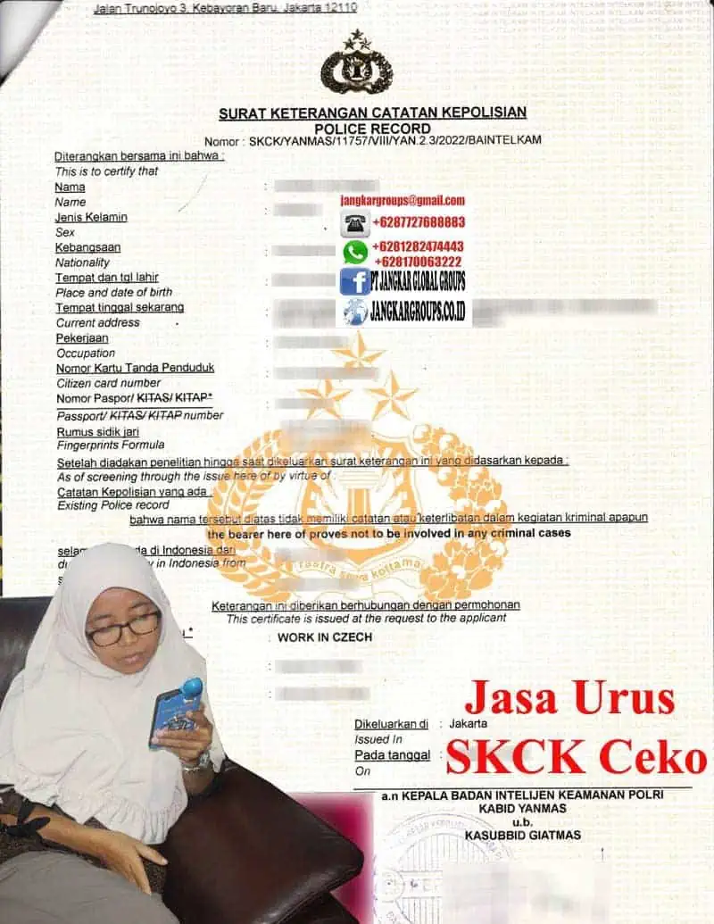 Contoh SKCK Kerja Di Ceko - Syarat Visa Kerja Ceko