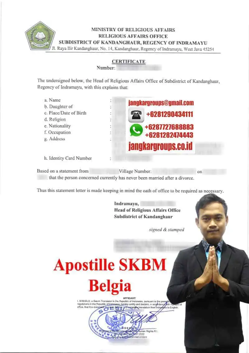 Contoh Terjemah SKBM KUA Belgia