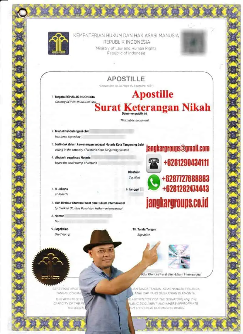 Jasa Apostille Surat Keterangan Nikah