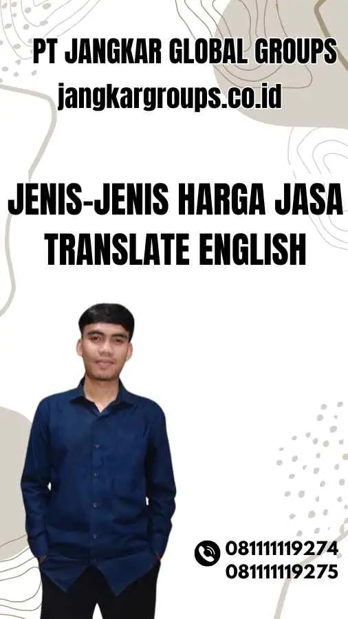 Jenis-Jenis Harga Jasa Translate English