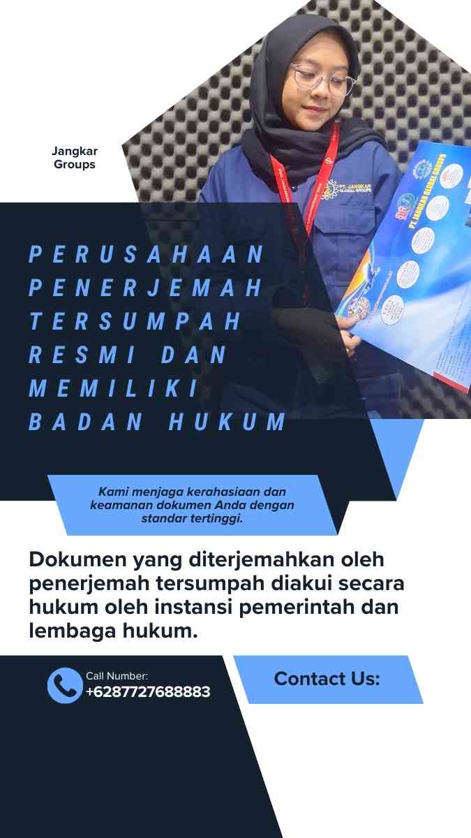 Perusahaan Penerjemah Tersumpah Resmi dan Memiliki Badan Hukum