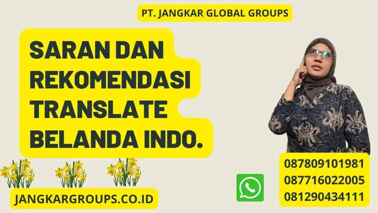 Saran dan rekomendasi Translate Belanda Indo.