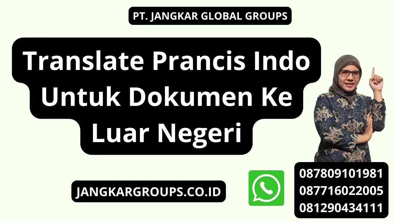 Translate Prancis Indo Untuk Dokumen Ke Luar Negeri