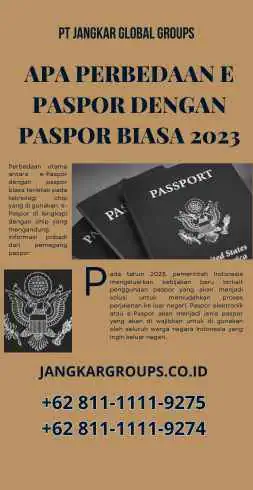 Apa Perbedaan E Paspor Dengan Paspor Biasa 2023