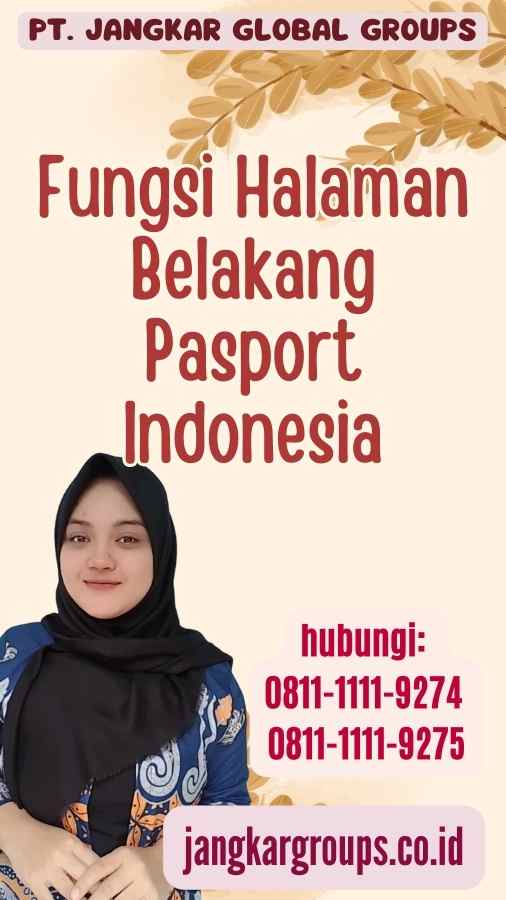 Fungsi Halaman Belakang Pasport Indonesia