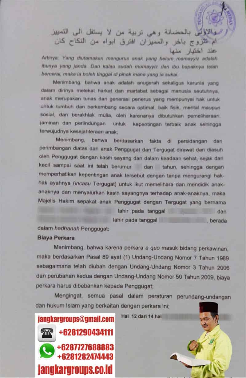 Pertimbangan Hadanah Hak Asuh Anak