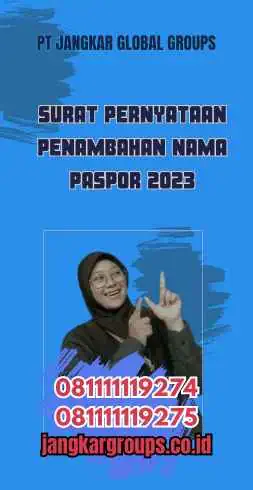 Surat Pernyataan Penambahan Nama Paspor 2023